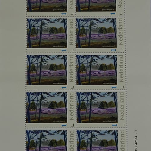 Postzegels met afbeelding van schilderij (stickervel 10 stuks)